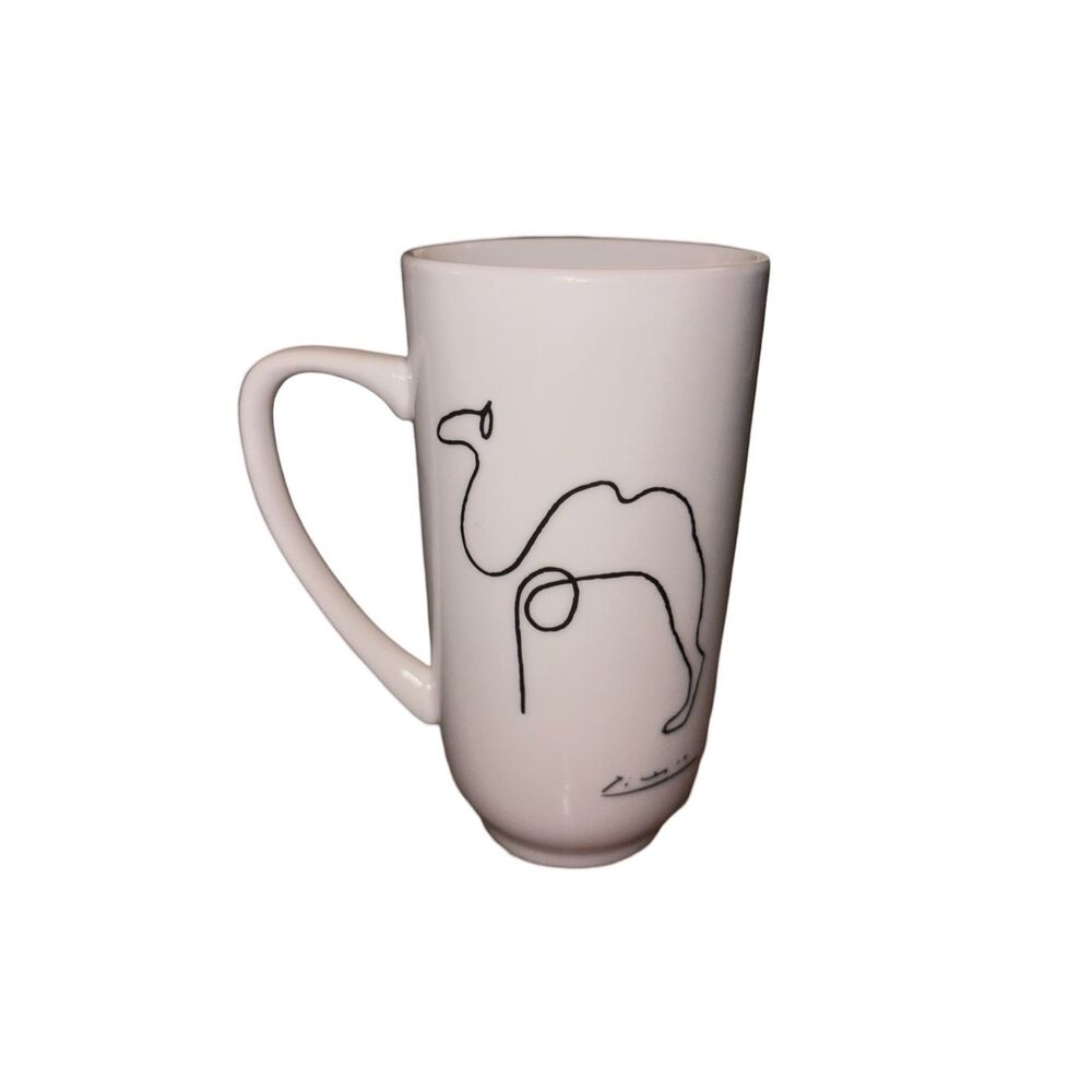 Pablo Picasso Camel Free Hand Sketch Line Drawing Ceramic White Mug